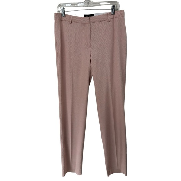 Talbots Light Pink and White Herringbone Lined Trousers Pants, size 6 - Picture 1 of 9